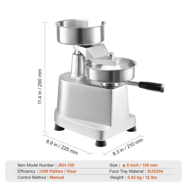 5" Commercial Burger Patty Maker Hamburger Meat Press Forming Machine gallery