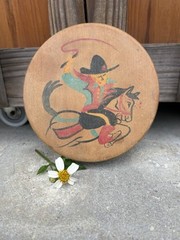 Cowboy Western Wooden Vintage 1950’s Hamburger Press