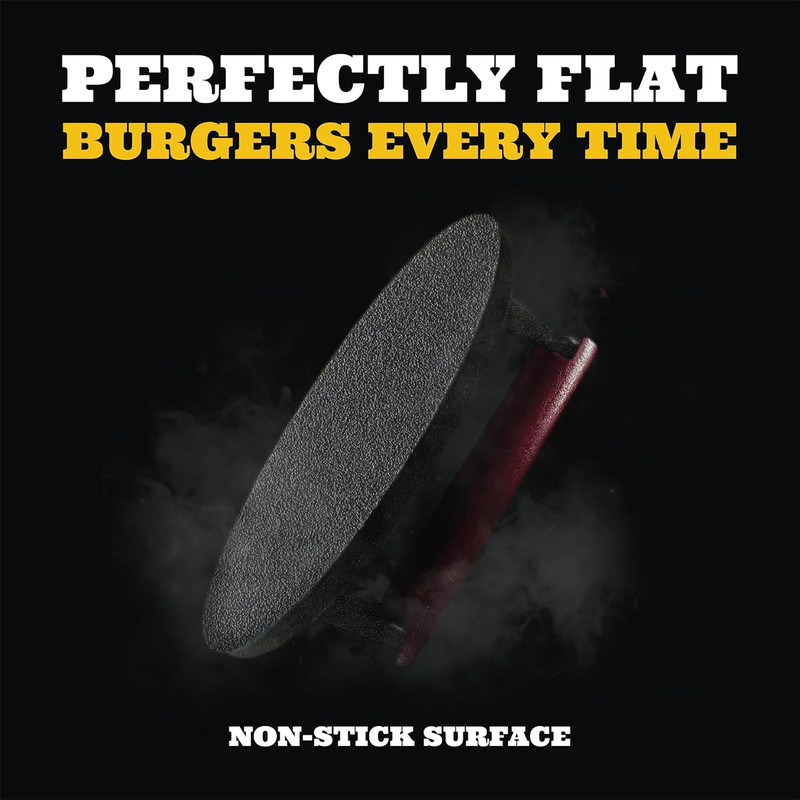 Smash Burger Press 6.5" Cast Iron Hamburger Press Heavy Duty - Burger Smasher Gr gallery