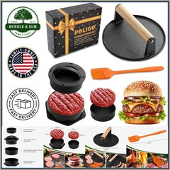 Heavy Duty Burger Press with 4-in-1 Functionality for Perfectly Shaped Patties