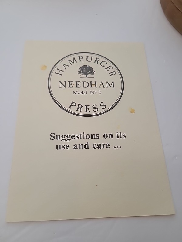 Vintage Needham Model No 2 1983 Wooden Hamburger Press With Original Box/Booklet gallery