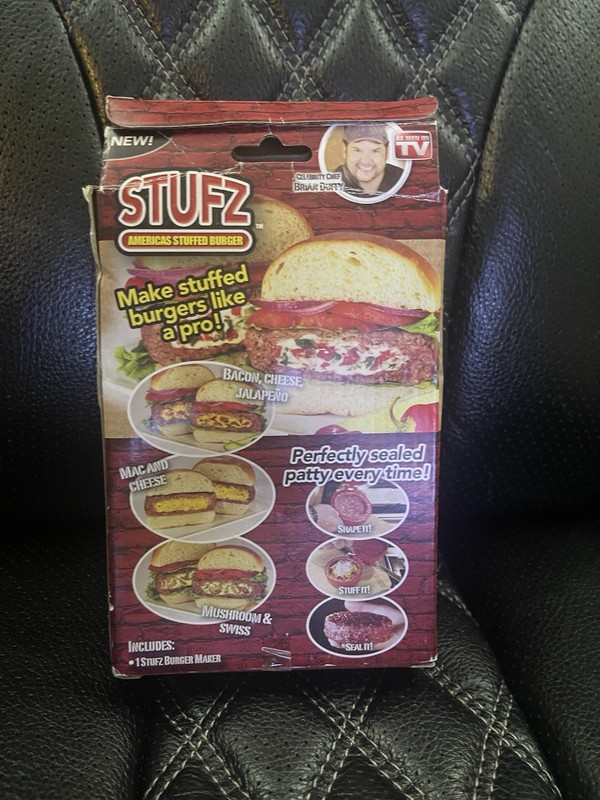 As Seen On TV America's Stuffed Burger STUFZ - NEW/OPEN BOX w/Bonus Gift (whisk) gallery