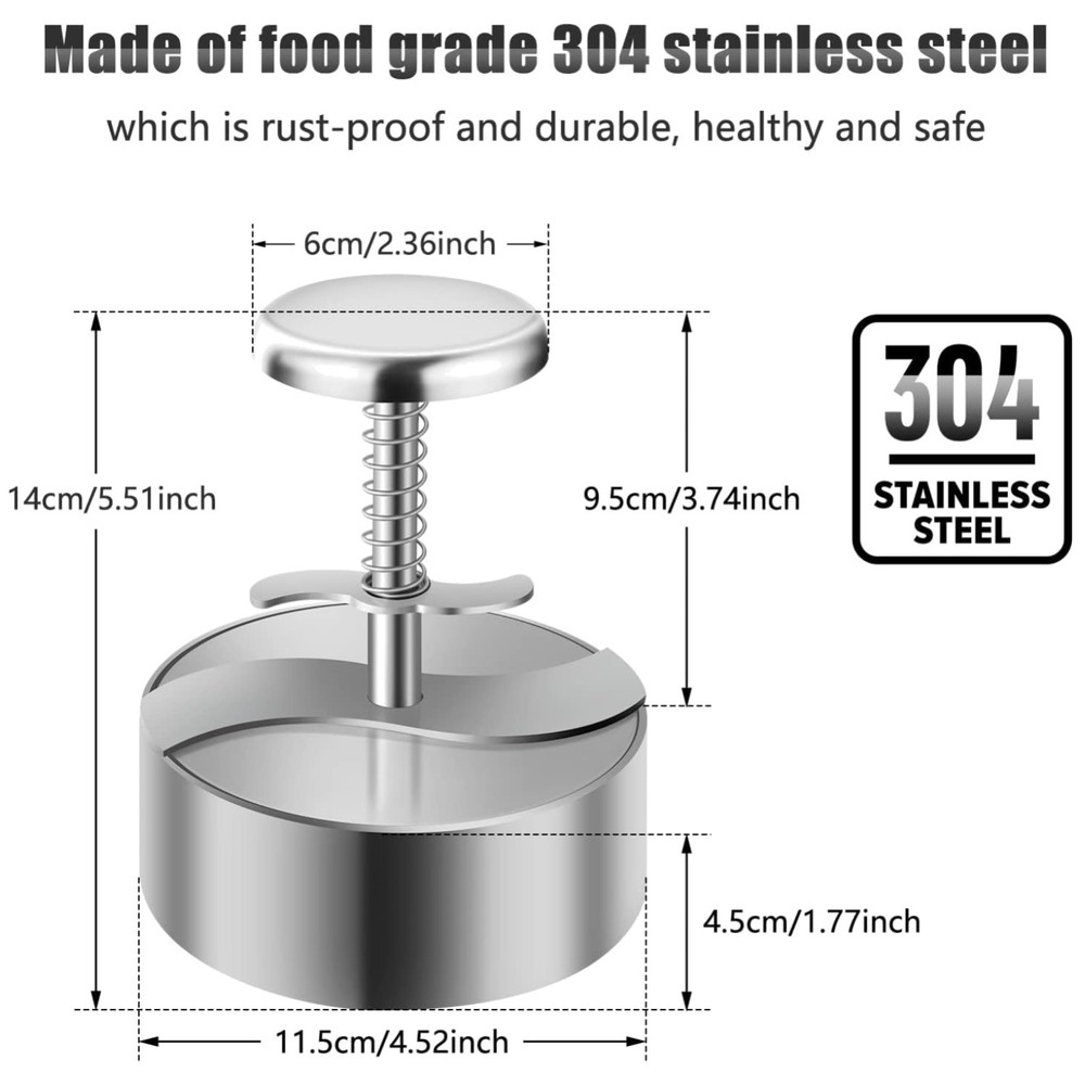 Stainless Steel Adjustable Burger Press