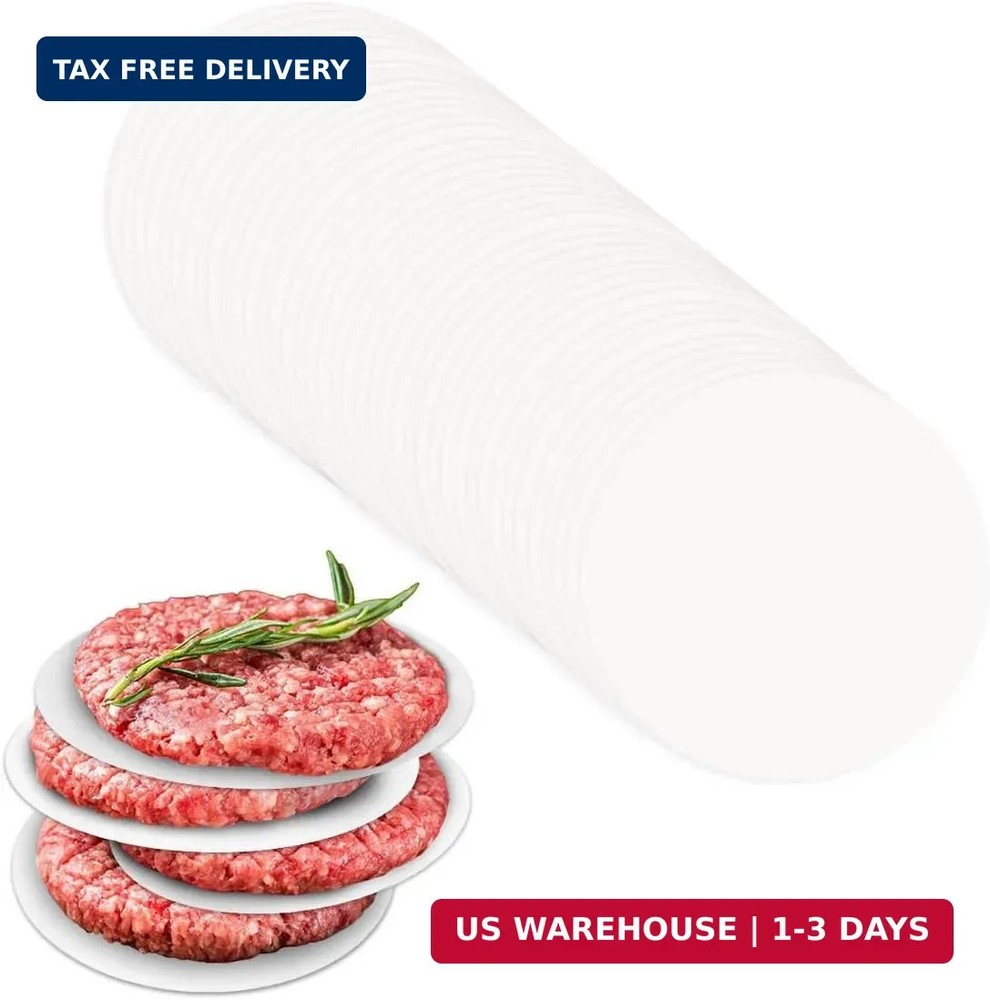 100 Pcs Burger Patty Paper Hamburger Parchment Papers 4 Inch Non-Stick Round Ham