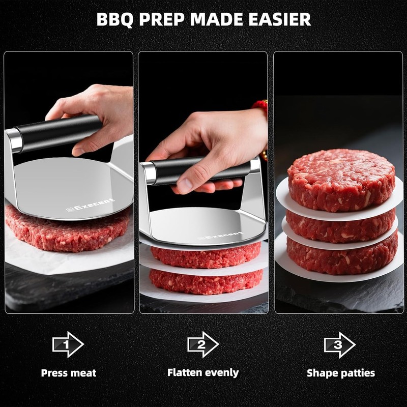 Effortless Cleanup 5.5-Inch Stainless Steel Burger Press: Dishwasher Safe Tool gallery
