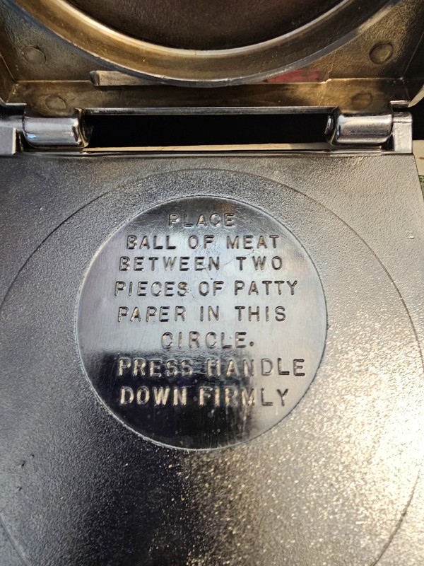Kitchen-Quip Vintage Chrome Plated Deluxe Hamburger Press gallery