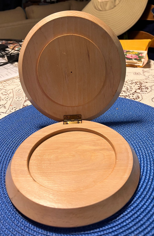 Vintage Wooden Hinged Hamburger Press with Label WALES Made in Japan & Roosters gallery