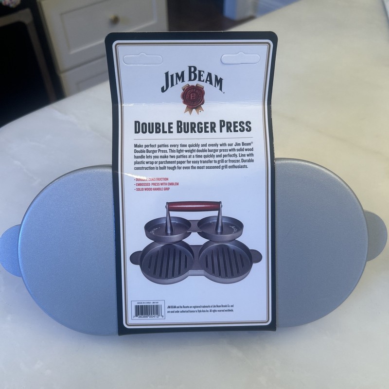 Jim Beam Non Stick Heavy Duty Aluminum Double Burger Press - New gallery
