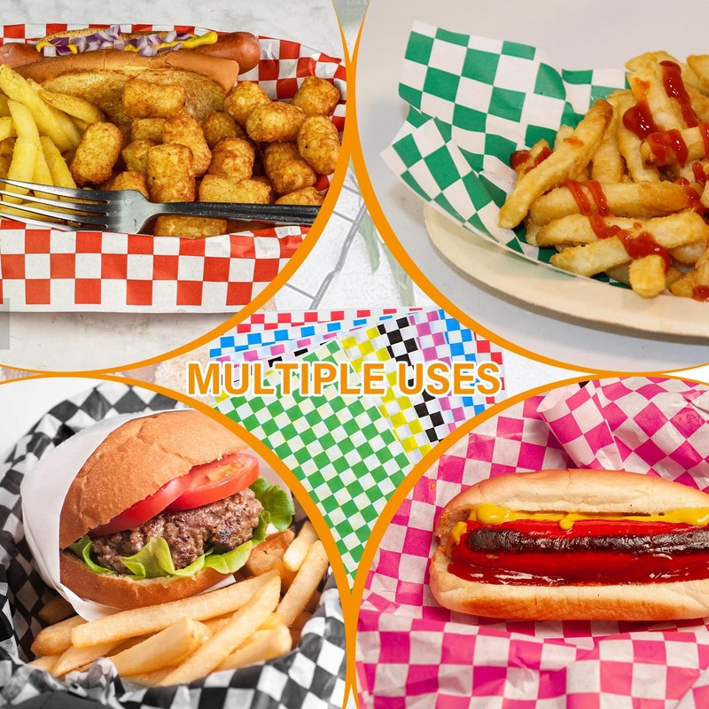 120Pcs Wax Paper Sheets for Food, 12 * 12 inches, Variety Colors -- 6 colors gallery