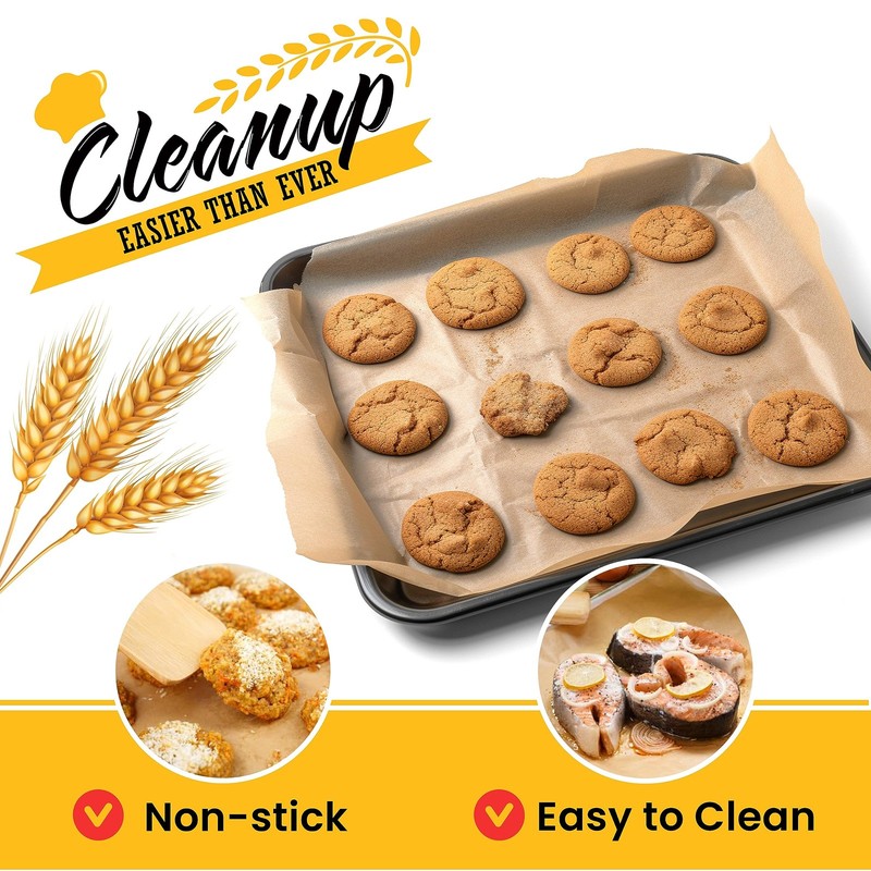 Unbleached Parchment Paper for Baking – 2-Pack 520 Sq.Ft 520 Sq.Ft, Brown gallery