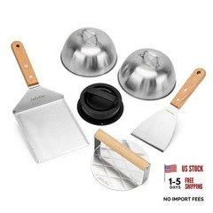 6PCS Burger Set, Cheese Melting Dome & Burger Press Kit, Basting Cover with