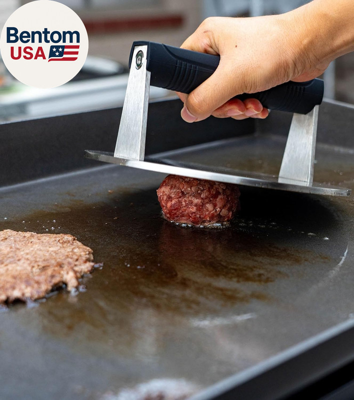 Stainless Steel Burger Smasher 3.25 LB – 8 Inch Steak Weight for Smash Burgers, gallery