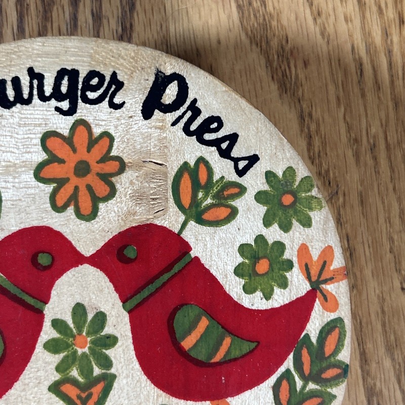 Vintage Hamburger Press Pennsylvania Dutch Mid Century Hand Painted gallery