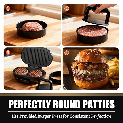 FineMade Maker, Breakfast Sandwich Maker, Burger Press Patty Double Mini Grill gallery