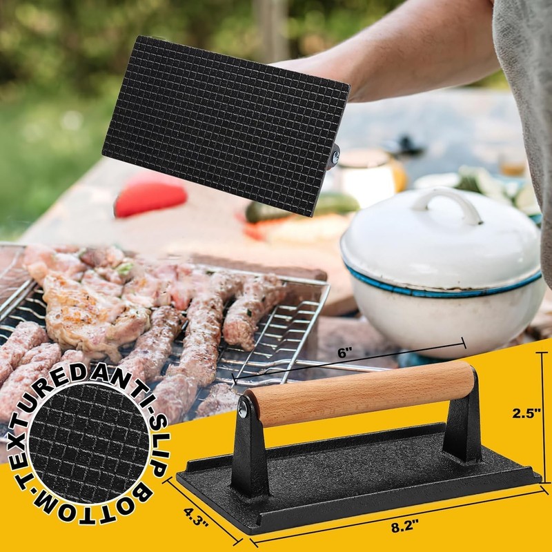 Burger Press Smash Burger Press for Blackstone Griddle Heavy Duty Cast Iron gallery