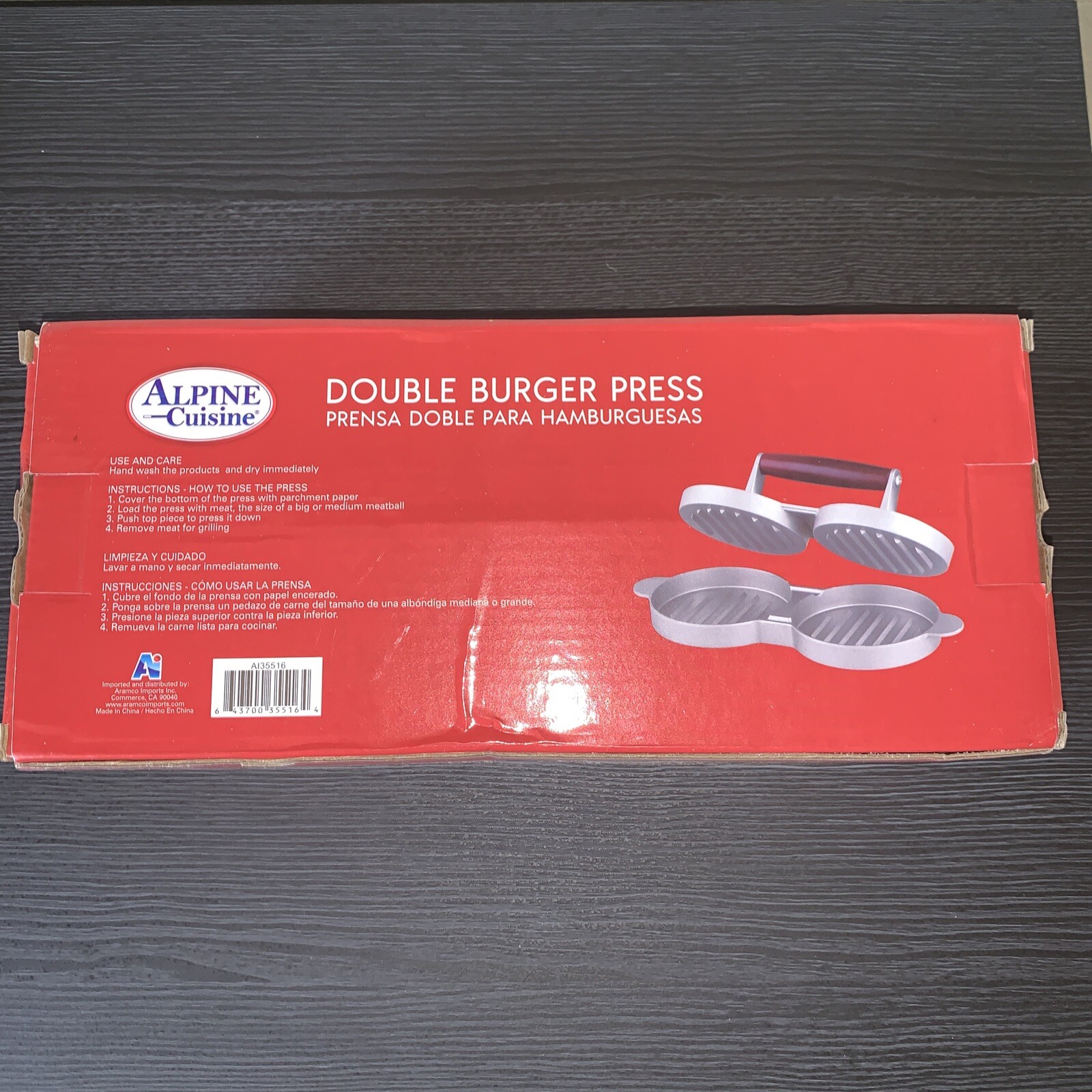 Alpine Cuisine Double Burger Hamburger Press Set NIB 4.5” BBQ Cookout gallery