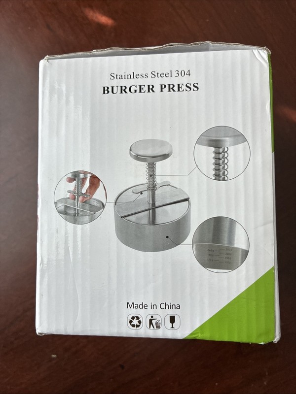 Stainless Steel Adjustable Hamburger Press & Patty Maker Non-Stick Professional gallery