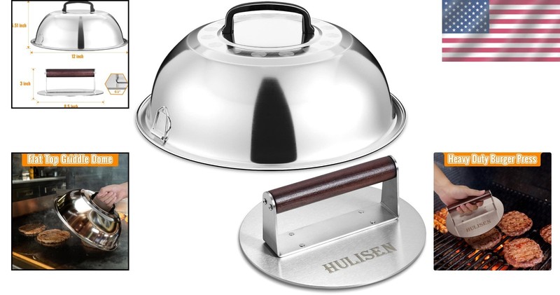 Effortless Burger Press & Melting Dome Set, Perfect for Indoor/Outdoor Grilling gallery