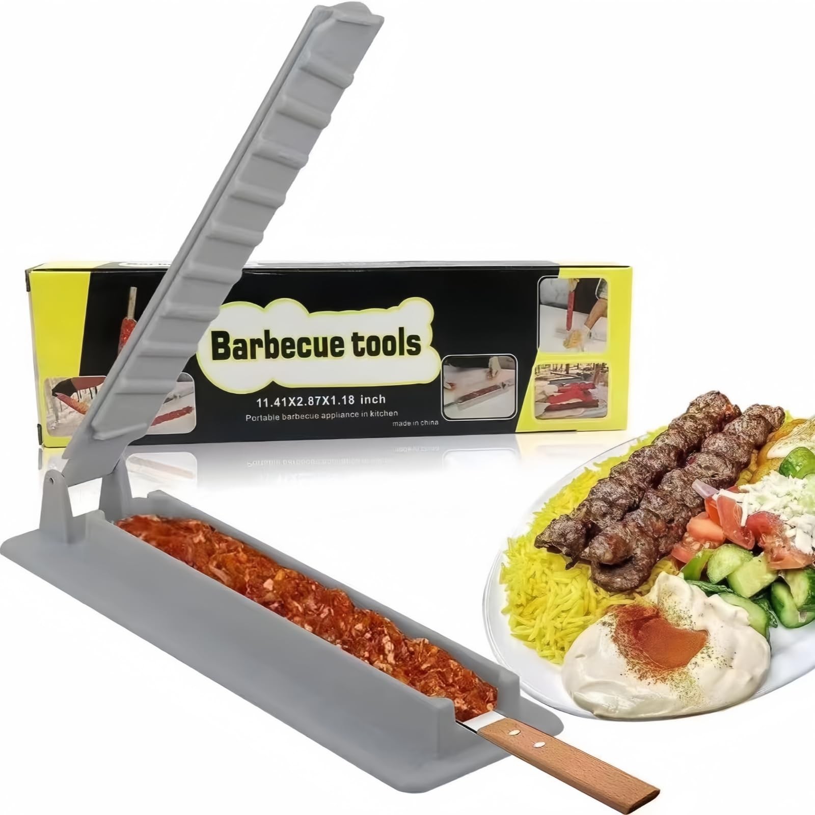 2Pcs Kebab Maker Press | Create Flawless, Manual Kabob Mould, Kabob Maker Bar... gallery