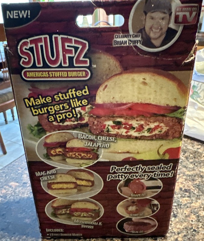 Stufz Americas Stuffed Burger Maker Press As Seen on TV Gift Griller gallery