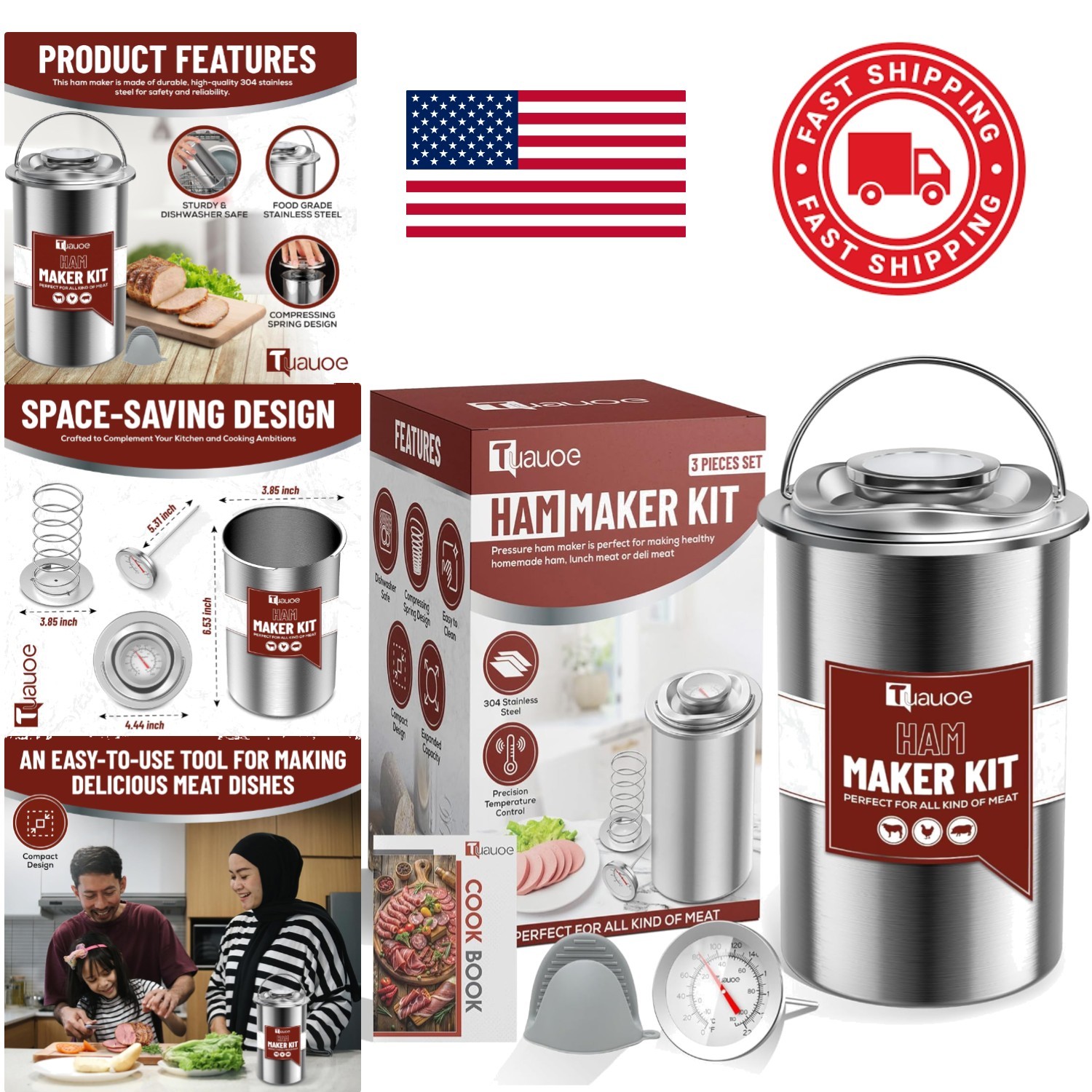 Deli Meat Maker with Thermometer and Silicone Mittens for Healthy Homemade Meals gallery