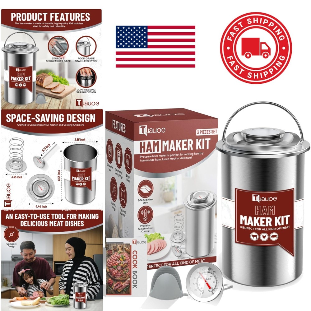 Deli Meat Maker with Thermometer and Silicone Mittens for Healthy Homemade Meals