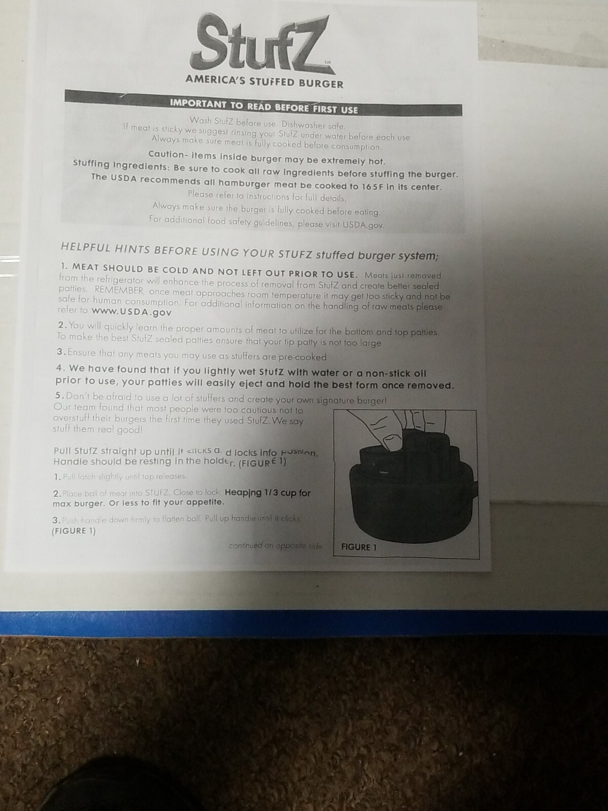 STUFZ Americas Stuffed Burger,Make Stuffed Burgers Like A Pro! "INSTRUCTIONS"!!! gallery