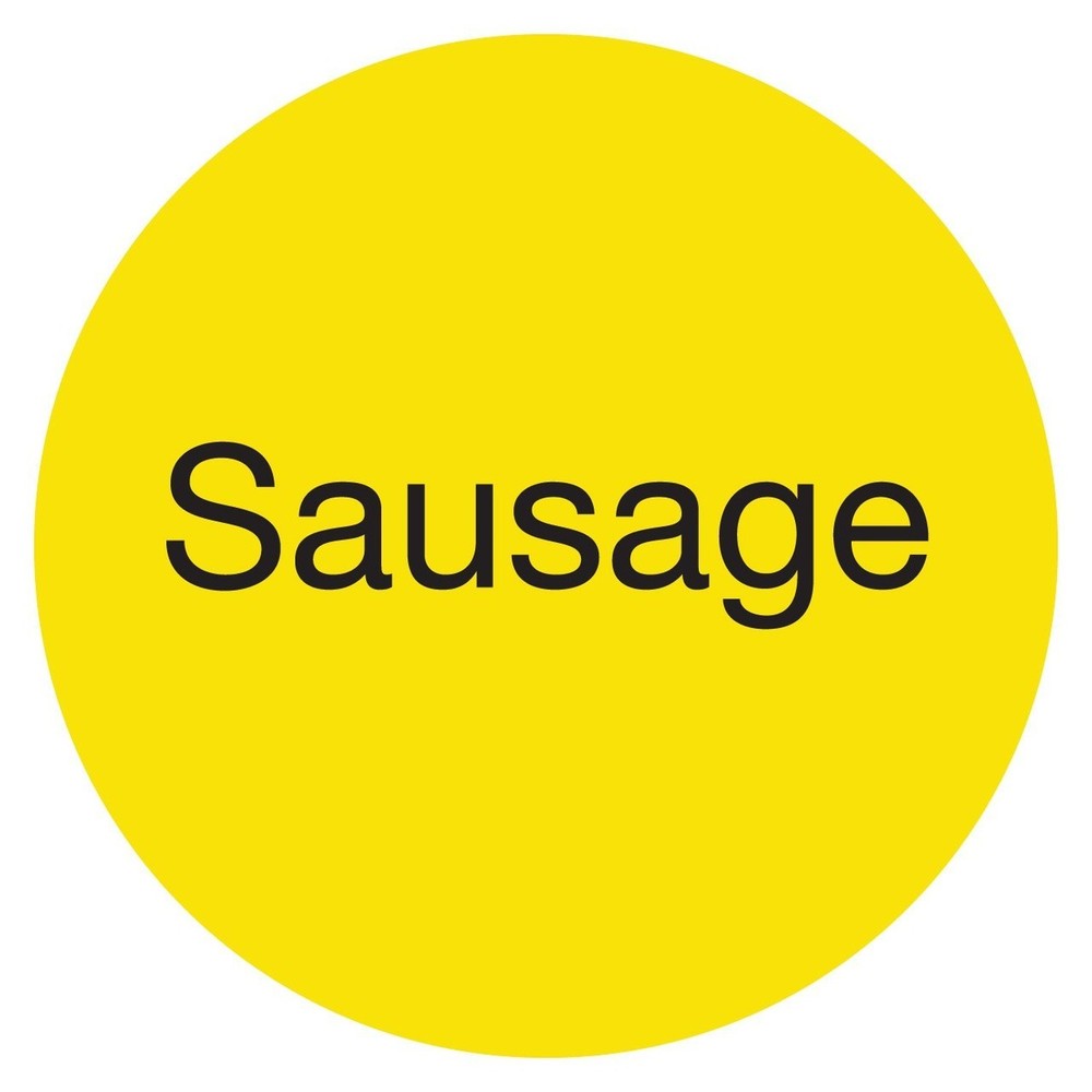 DayMark IT111261 DuraMark Permanent Circle Deli Label, "Sausage", 1" Diameter...