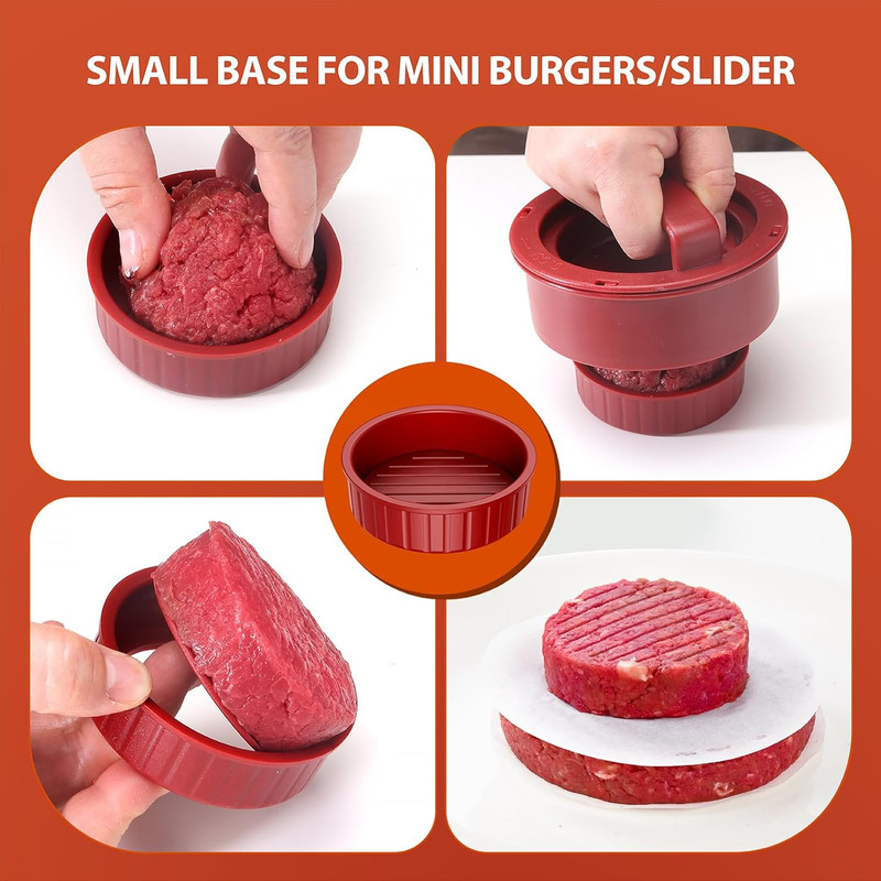 Hamburger Press, 4-In-1 Burger Press Patty Maker Slider, Stuffed Burgers Sandwic gallery