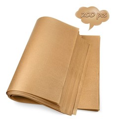 DISSKNIC 200PCS Unbleached Parchment Paper 12 x 16, 12×16in-200ps,