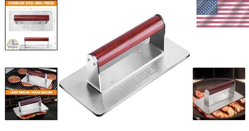 Durable 9 Inch Burger Press with Stay-Cool Handle - Ideal for Healthy Grilling gallery