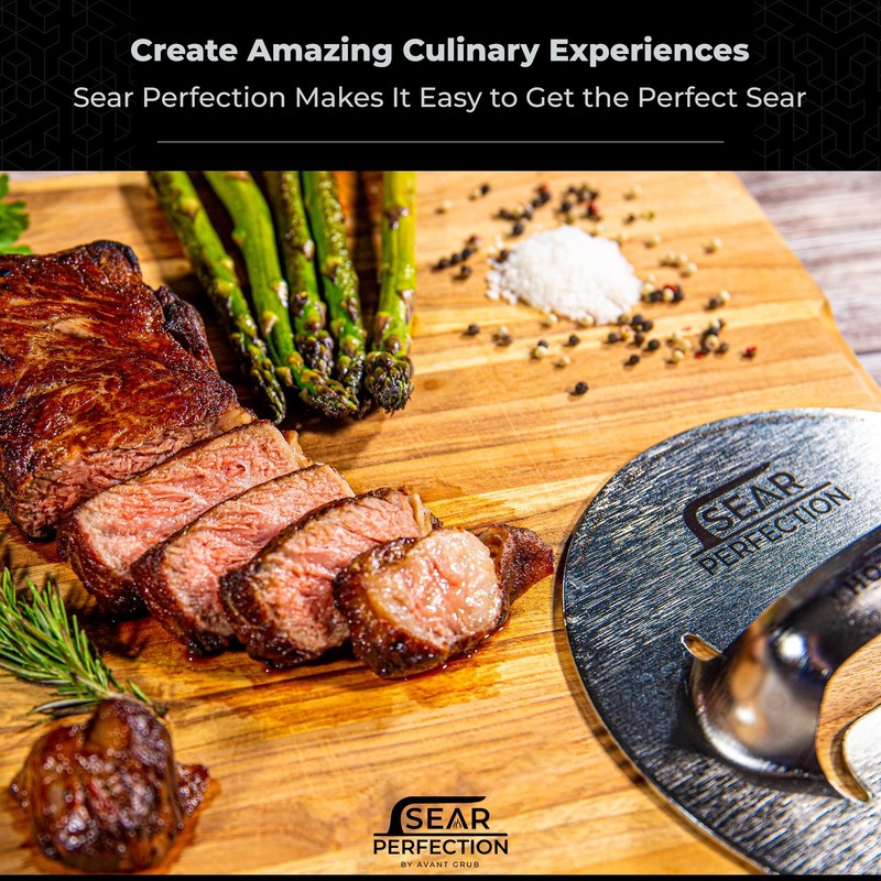 3x Sear Perfection Stackable Steak Weight (4.5lb Total). Chef-Grade Stainless gallery