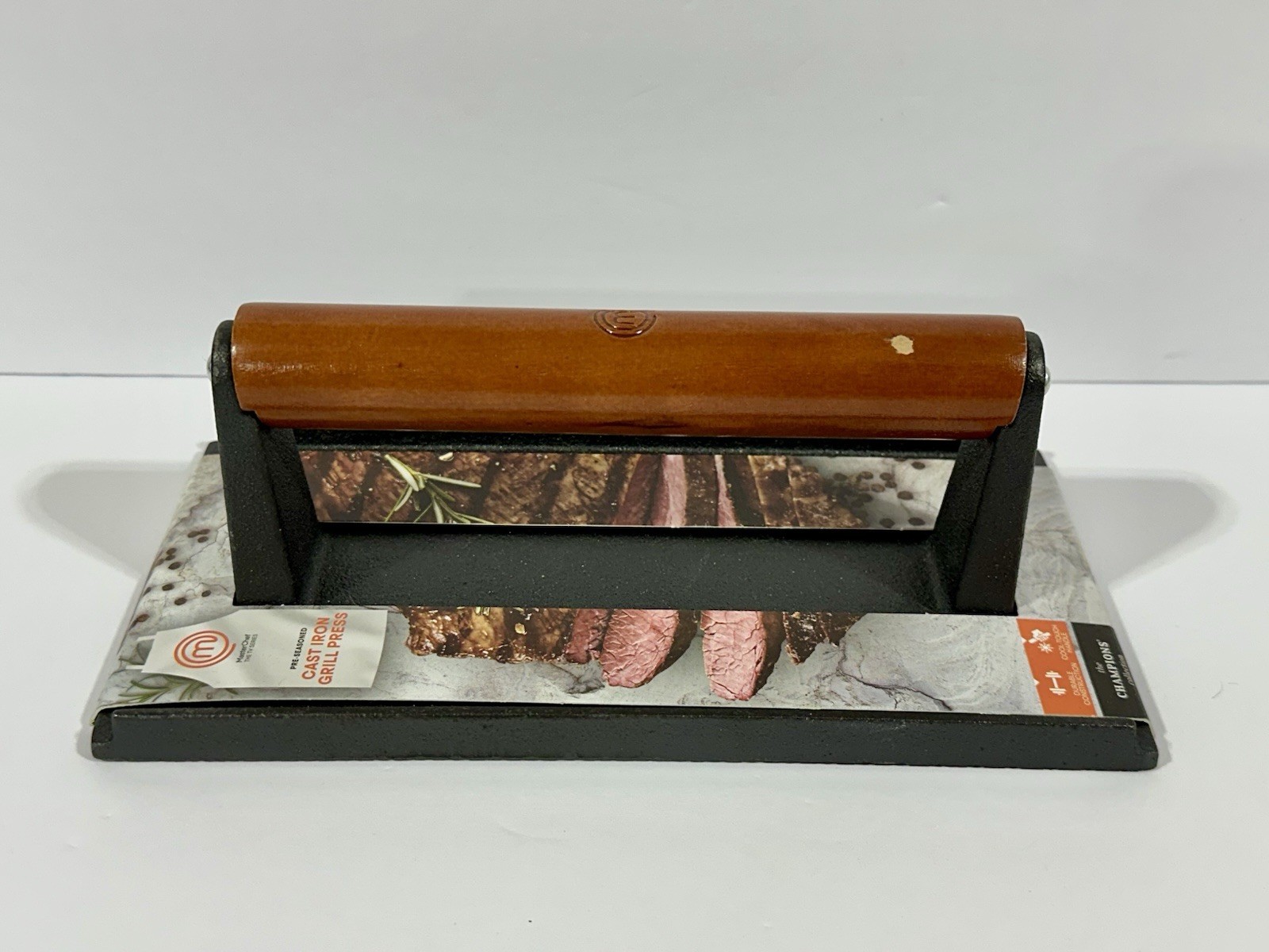 Master Chef Pre-Seasoned Cast Iron Grill Press gallery