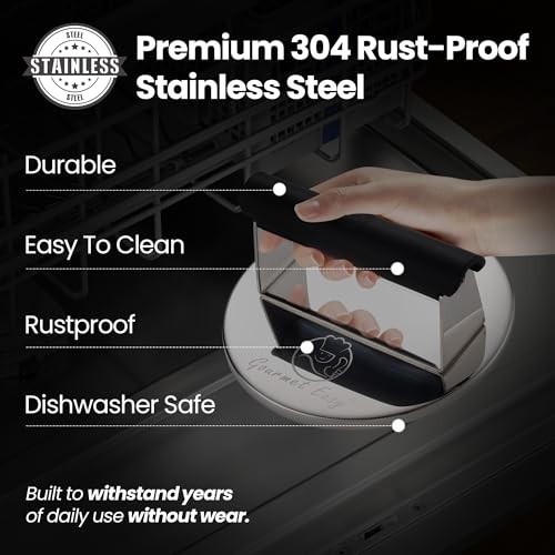 2lb Stainless Steel Burger Press with Heat Resistant Handle - Dishwasher Safe Gr gallery