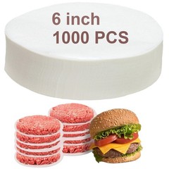 1000pcs Hamburger Patty Paper Rounds 6 Inch White 6″(15cm), B White/1000pcs