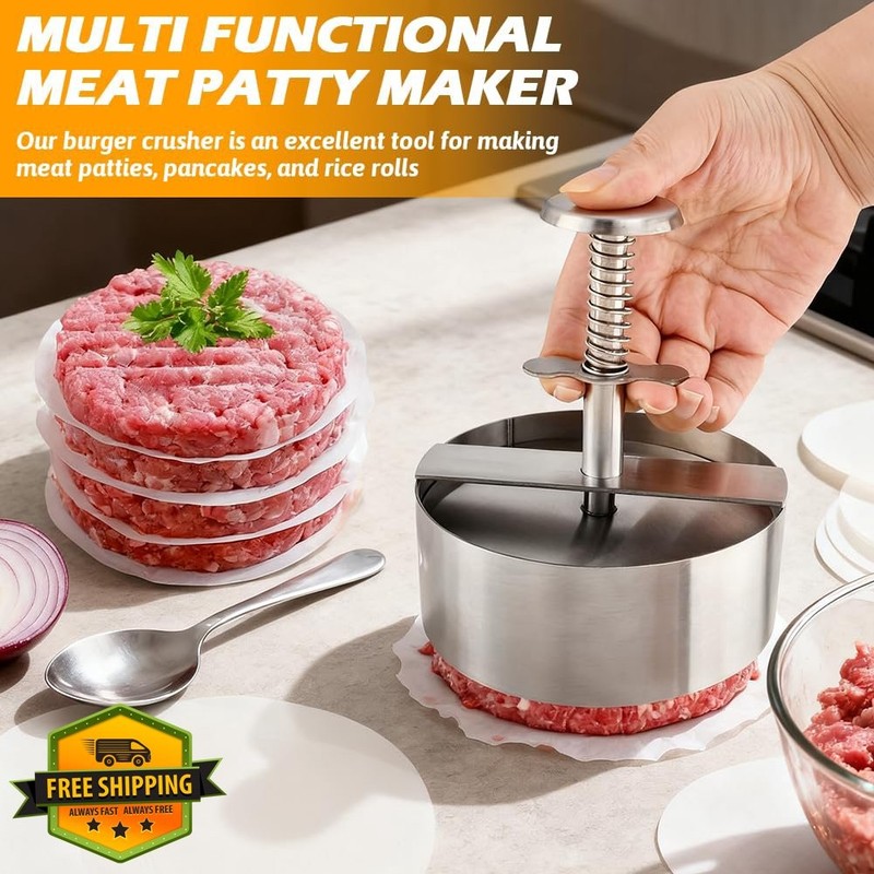 Quivorant 4.5" Burger Maker Press w/ 50 Papers gallery