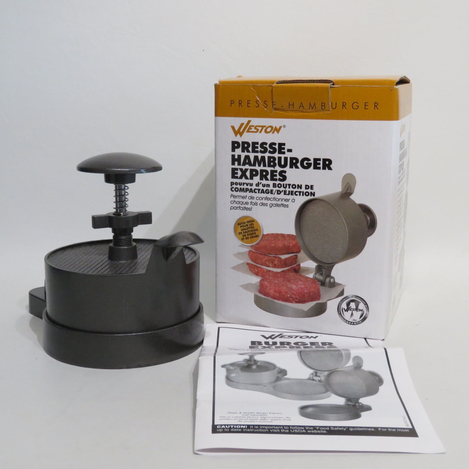 Weston Single Burger Press 4 1/2" Dia Patties 1/4" to 1 1/4" Thick #07-0310-W gallery