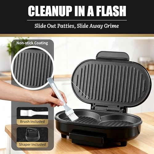 FineMade Maker, Breakfast Sandwich Maker, Burger Press Patty Double Mini Grill gallery
