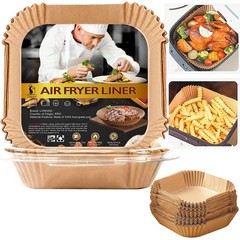 Air Fryer Disposable Paper Liner Square 10 Inch, 10″ 100 pcs, Natural