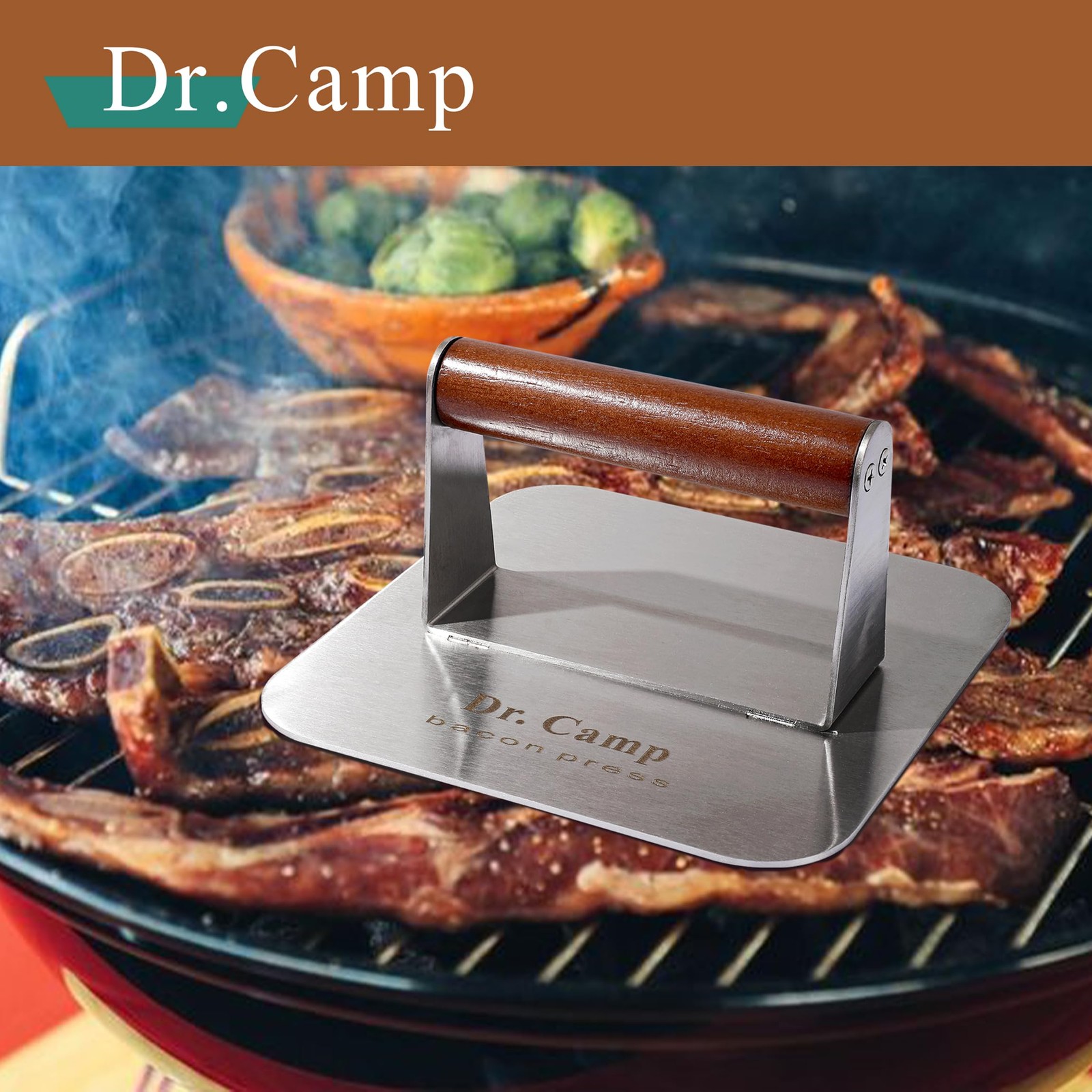 7 Inch Stainless Steel Smash Burger Press Grill Press Bacon Press for Griddle gallery