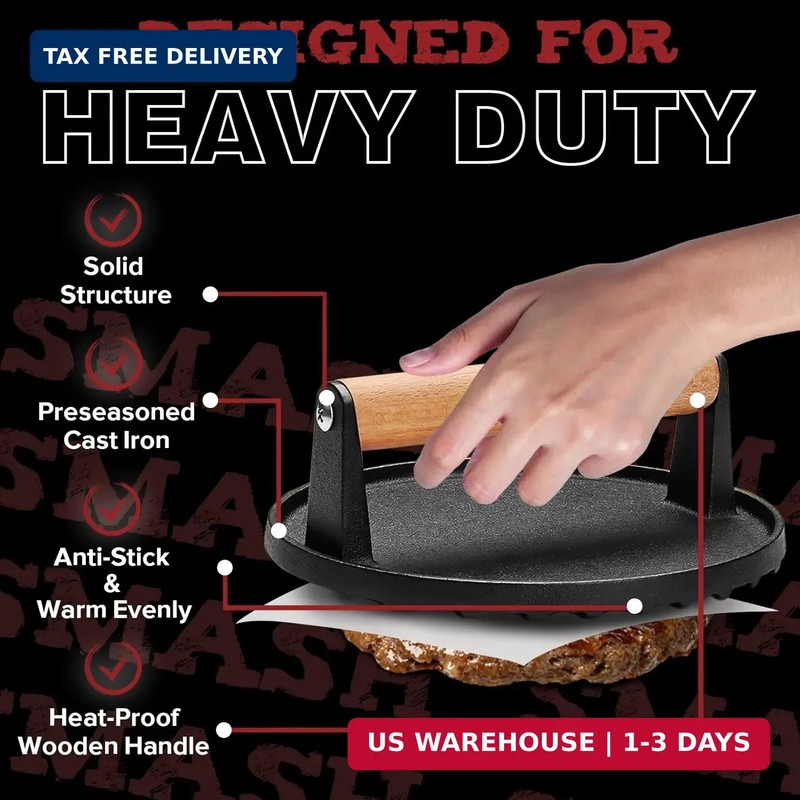 Grilliance Smash Burger Press Kit, 3 in 1 Hamburger Press Patty Maker, Dark Blac gallery