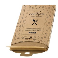 Comfylife 120 x Parchment Paper Sheets – No Curl, 120 sheets 12×16 in, Brown