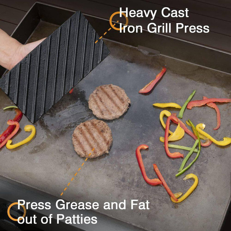 Specialty Tool Cast Iron Griddle Press with 12 In. Stainless Steel Melting Dome gallery