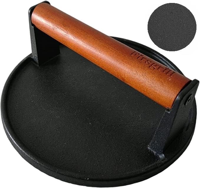 Burger Press 7.08" Round & 8.3”X4.3”Rectangle Heavy-Duty Cast Iron Smash Meat gallery