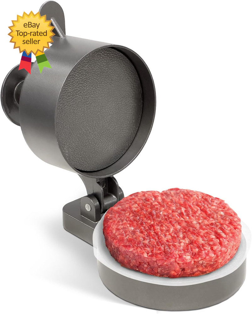 Burger Press Patty Maker Adjustable Thickness 1/4 Lb to 3/4 Lb with Ejector