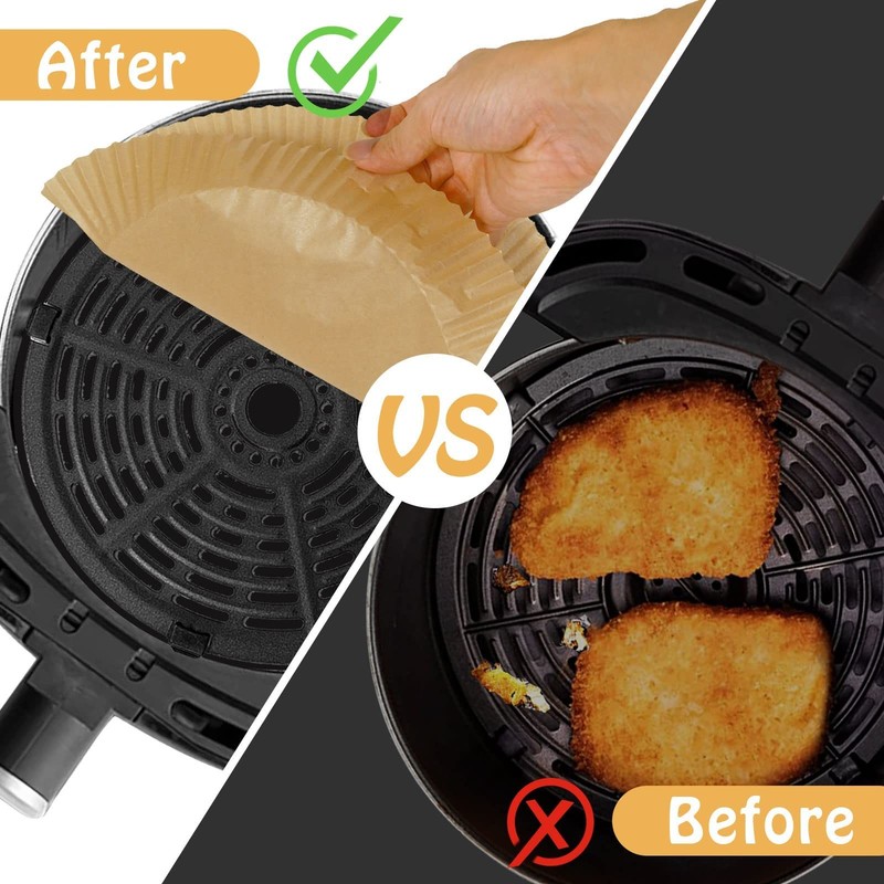 SIUDANGKA Mini Air Fryer Liners for 2qt Fryer, 100 Pcs 100pcs, Wood gallery