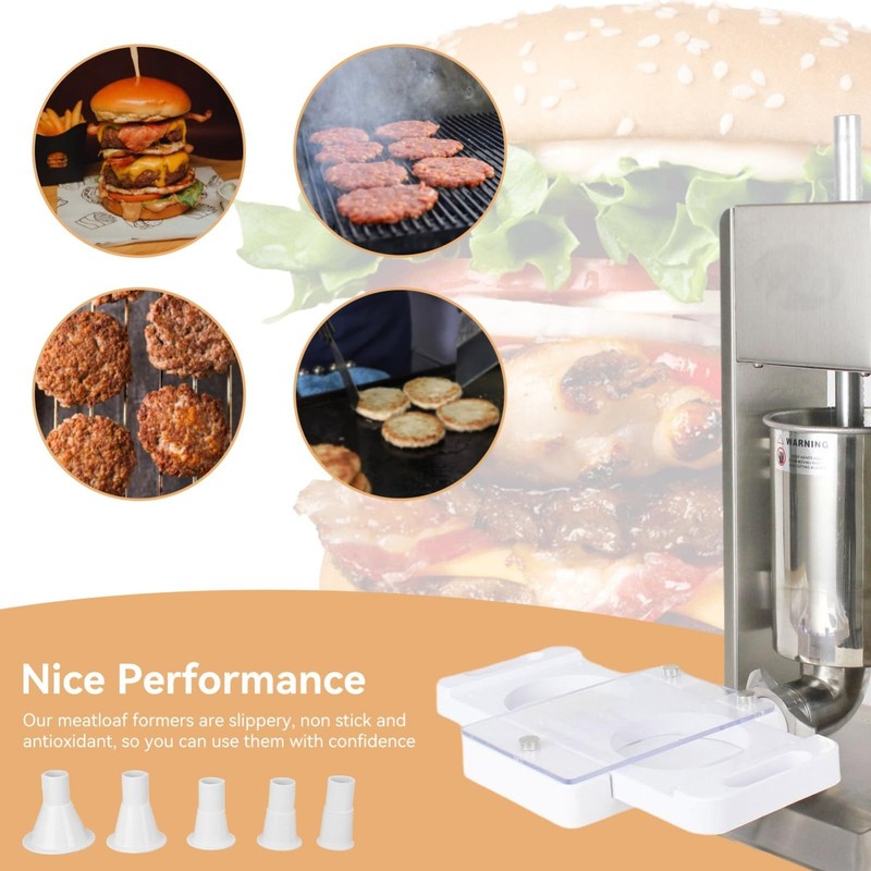 Auto Hamburger Patty Maker - 5 Adapter Tubes, Homemade Burger Press & Sausage Fi gallery
