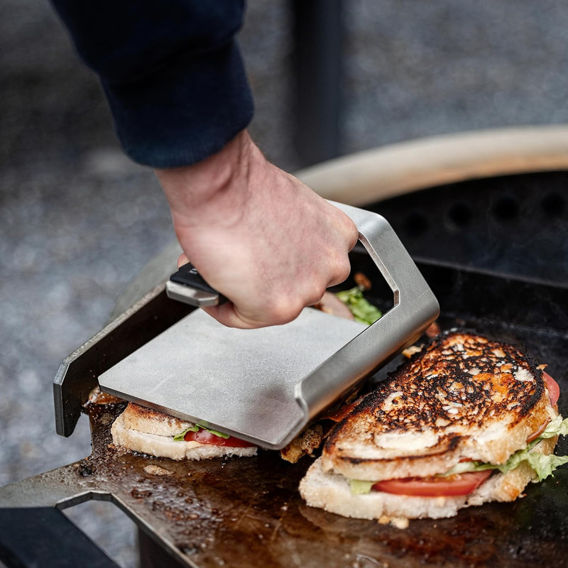 Griddle Press, 2.6 Lbs - Heavy-Duty, Stainless Steel, USA Made - Smash Burgers, gallery