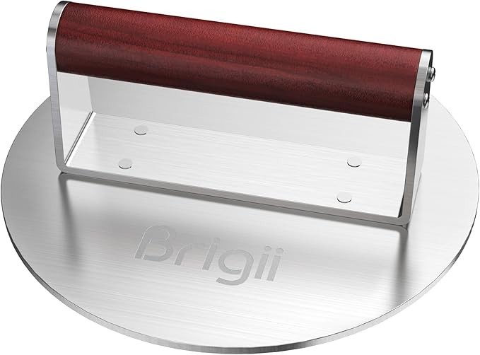 Smash Burger Press Heavy Duty 8.5 Inch Stainless Steel Grill Griddle Bacon Steak gallery