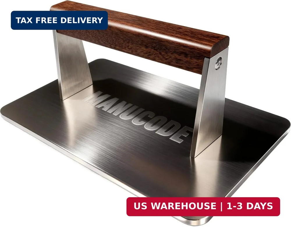 Stainless Steel Bacon Press - 3.2 LB Heavy Cooking Weight, Ideal for Flat Top Gr